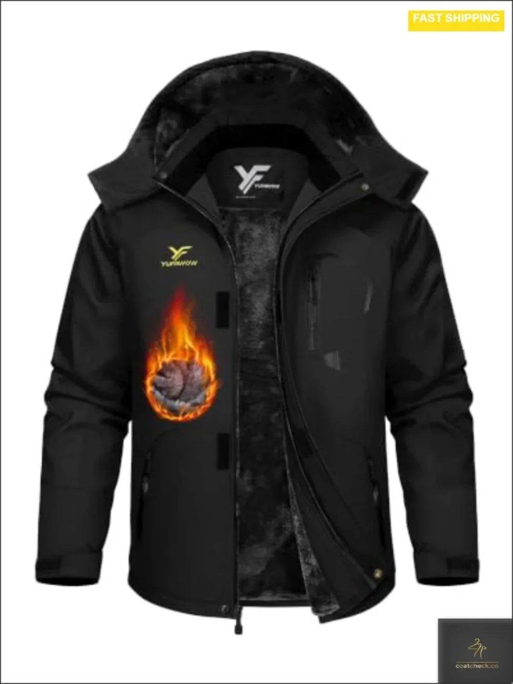 Men's Waterproof Insulated Ski Jacket Windproof Snowboarding Winter Coat with